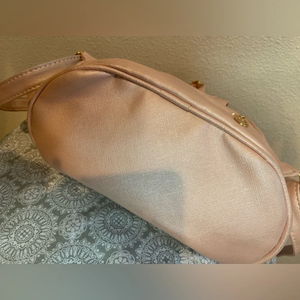 I Ihayner~Sweet Light Pink Bowknot Faux Leather Mini Backpack/Purse~Poly Lining~